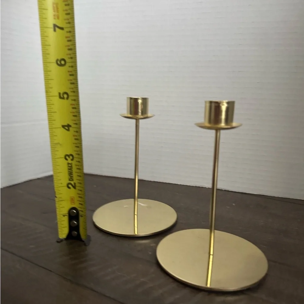 Elegant Gold Tone Candle Holders